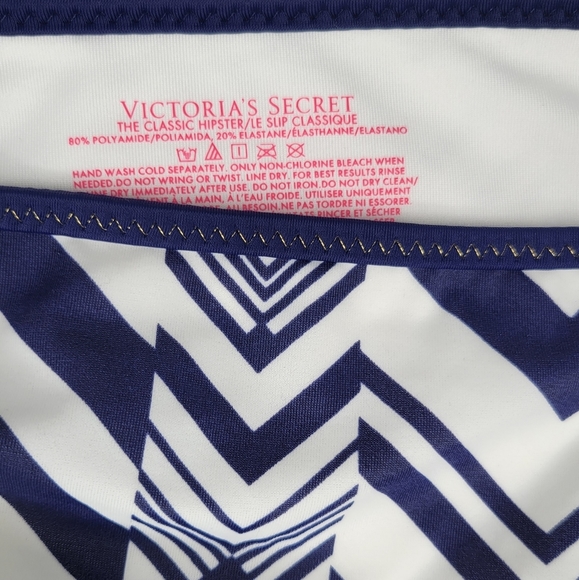 Victoria's Secret Navy and White Bikini Bottom - Picture 4 of 5